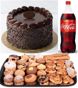 2-3 Kişilik Çikolatalı Yaş Pasta ve 1 Kg Kuru Pasta Menüsü pasta